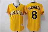 Pittsburgh Pirates #8 Willie Stargell Mitchell And Ness Yellow Throwback Stitched MLB Jersey,baseball caps,new era cap wholesale,wholesale hats